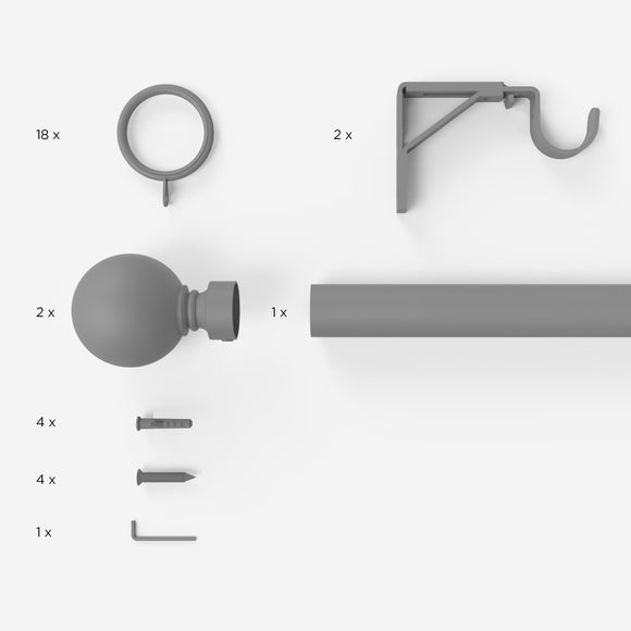 Ashton Metal Curtain Pole Dunelm