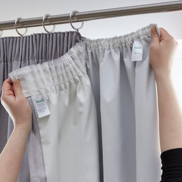 Pencil Pleat Blackout Curtain Linings, How To Attach Blackout Curtain Liners With Hooks