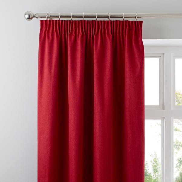 Solar Red Blackout Pencil Pleat Curtains  undefined