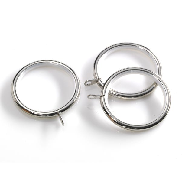 Swish Pack of 4 28mm Curtain Rings Satin Steel (Silver)