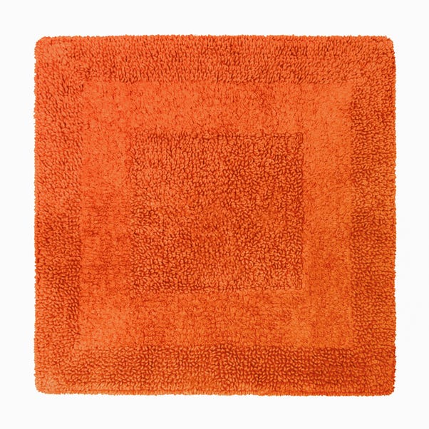Super Soft Reversible Burnt Orange Square Bath Mat