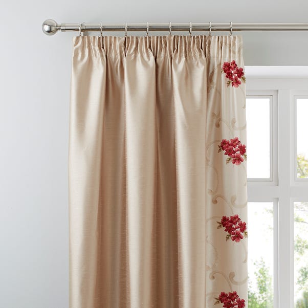 Juliet Red Thermal Pencil Pleat Curtains  undefined