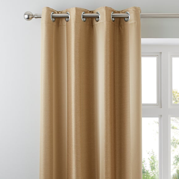 Monaco Antique Gold Eyelet Curtains Dunelm