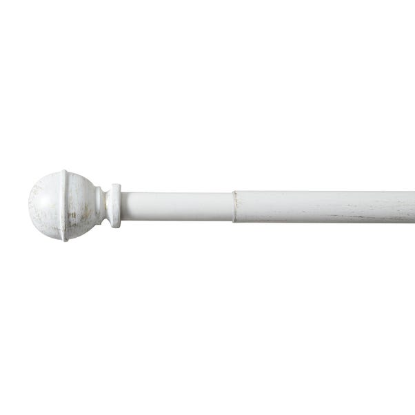 Vintage Ball Extendable Ivory Curtain Pole Dia 25 28mm Dunelm Vintage Ball Extendable Ivory Curtain, Antique White Curtain Rod