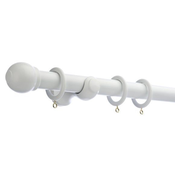 Venice Fixed Wooden Curtain Pole With Rings