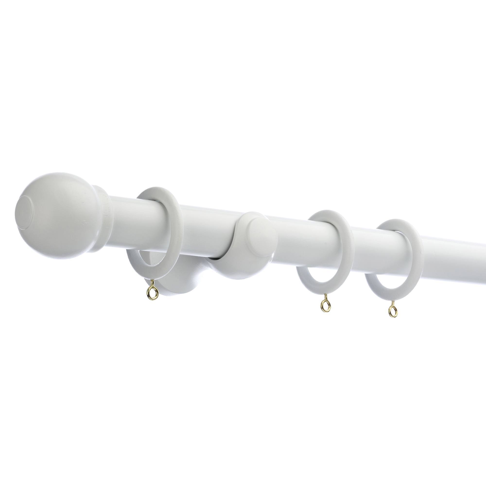 Venice Fixed Wooden Curtain Pole with Rings