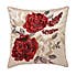Embroidered Rose Cushion Wine (Red)