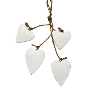 Blue Deco Set of Four Wooden Hanging Hearts