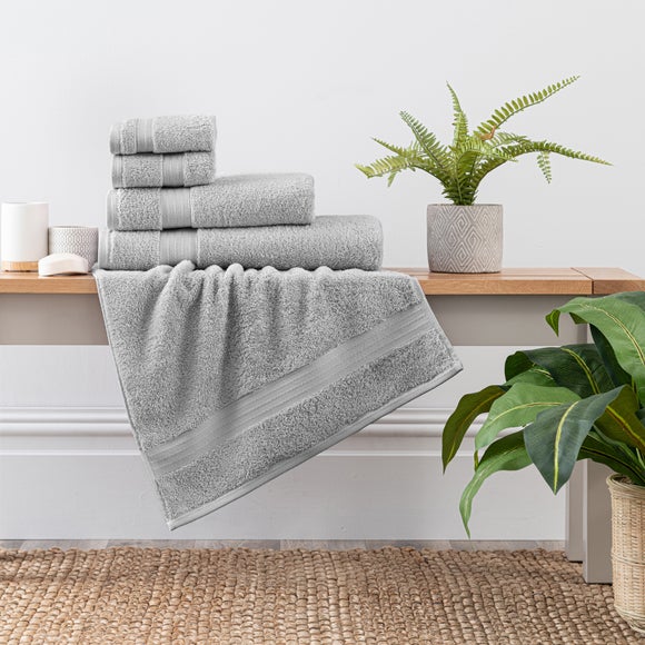 black and grey towels