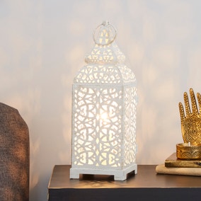 Moroccan Lantern Cream Table Lamp