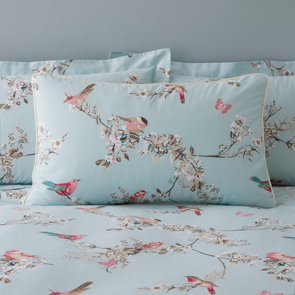 Beautiful Birds Duck-Egg Duvet Cover And Pillowcase Set | Dunelm