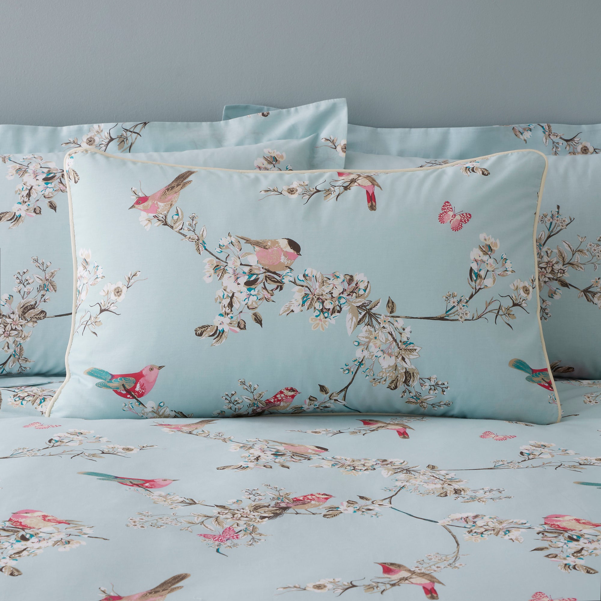 Beautiful Birds Duck Egg Duvet Cover And Pillowcase Set Dunelm 