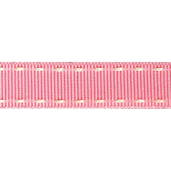 Pink Stitched Grosgrain Ribbon Pink