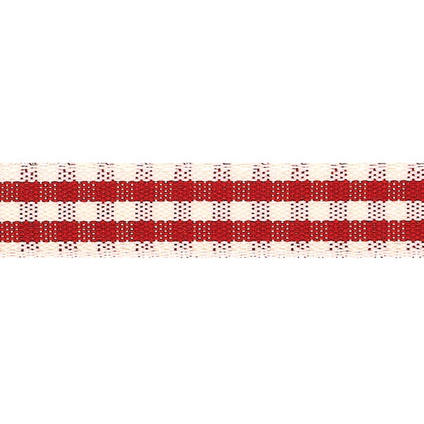 Red Rustic Gingham Ribbon  undefined