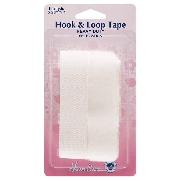 Hemline Heavy Duty Hook and Loop Tape White