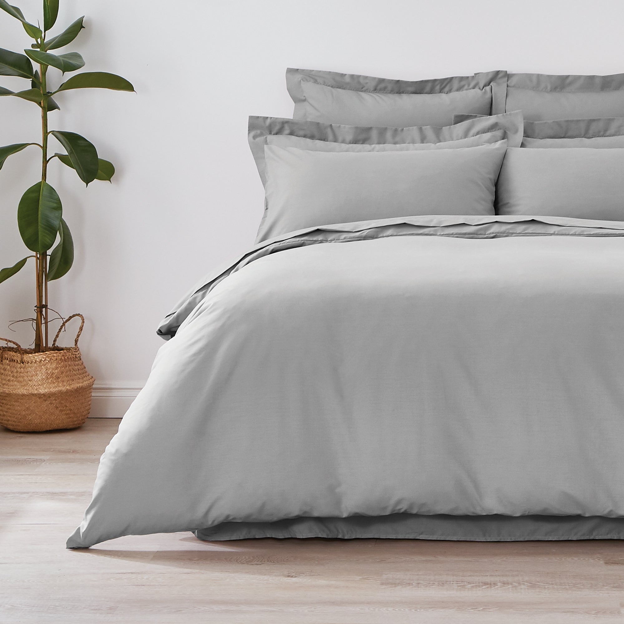 Photos - Bed Linen iRon Non  Plain Dye Slate Duvet Cover Slate  (Grey)