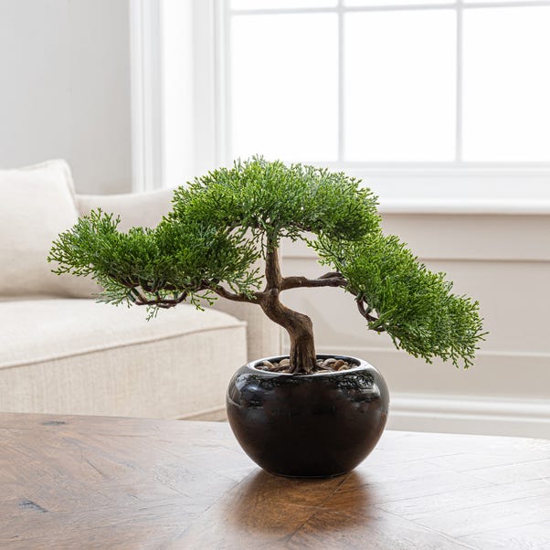 Artificial Bonsai Tree Green in Pot 27cm image 1 of 2