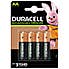 Duracell Pack of 4 AA Rechargeable Batteries Black undefined