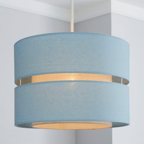 blue lampshades ceiling