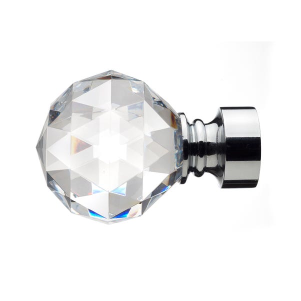 Mix and Match 28mm Faceted Finials Chrome