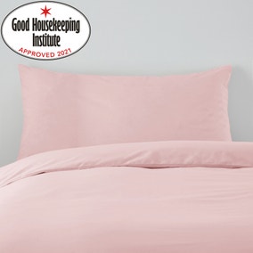 Non Iron Plain Dye Kingsize Dusky Pink Pillowcase Pair