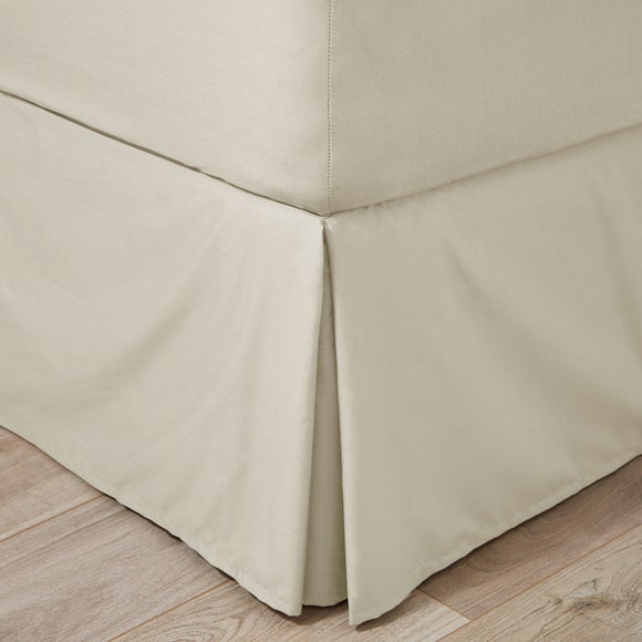 Easycare Plain Dye 100 Cotton 180 Thread Count Cream Pleated Valance Dunelm