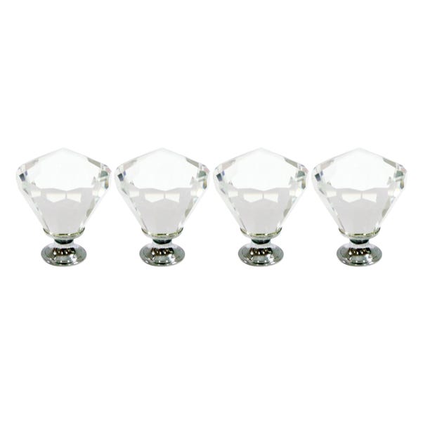 Jazz Age Set of 4 Drawer Knobs Clear