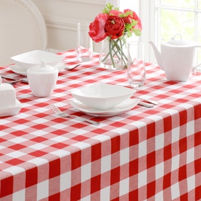 Red Gingham Check Tablecloth Dunelm