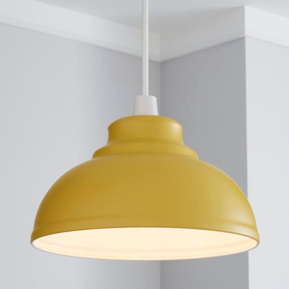 Dunelm store mustard lamp