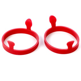 Red Silicone Pair of Egg Rings