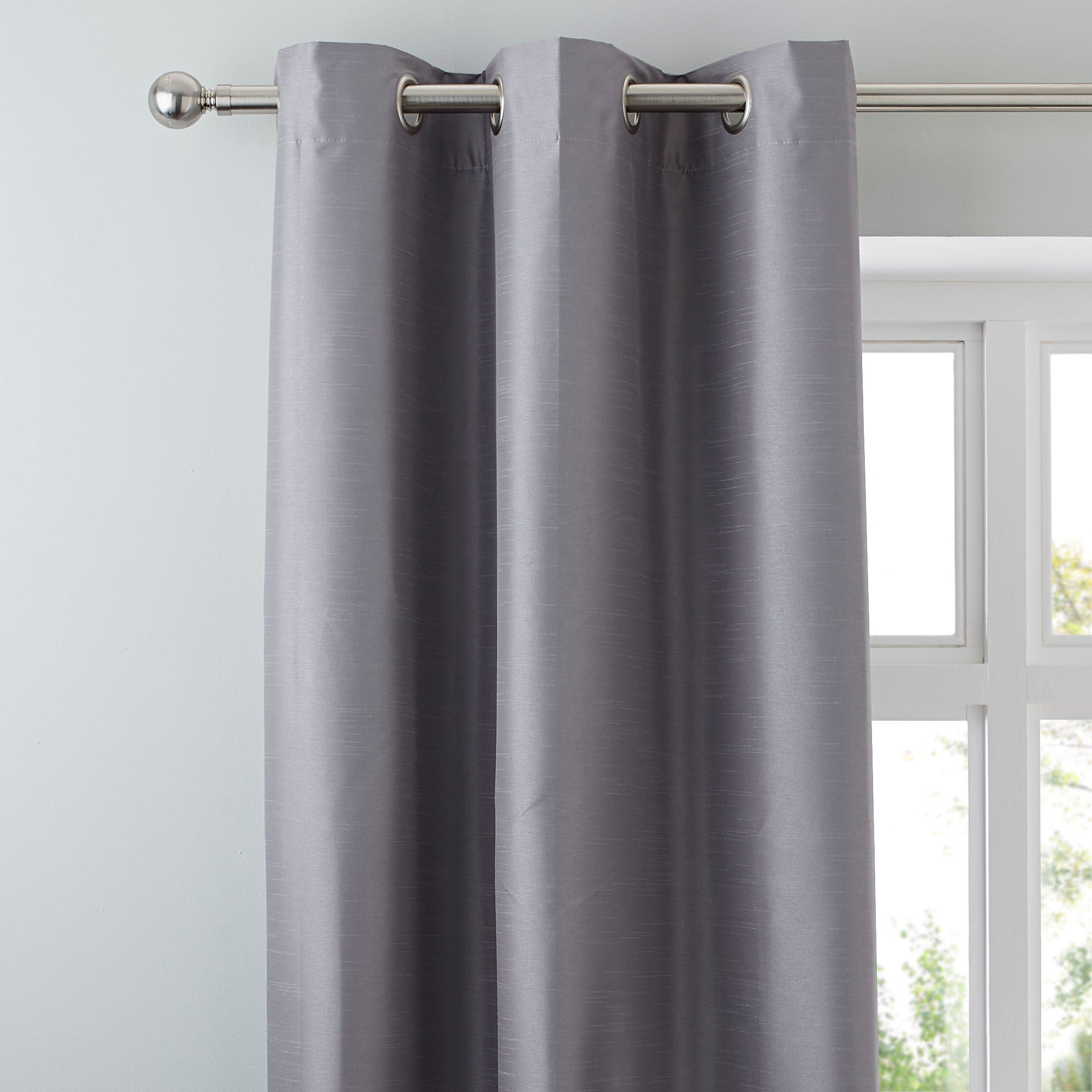 Nova Grey Blackout Eyelet Curtains Dunelm