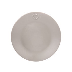 Country Taupe Heart Side Plate