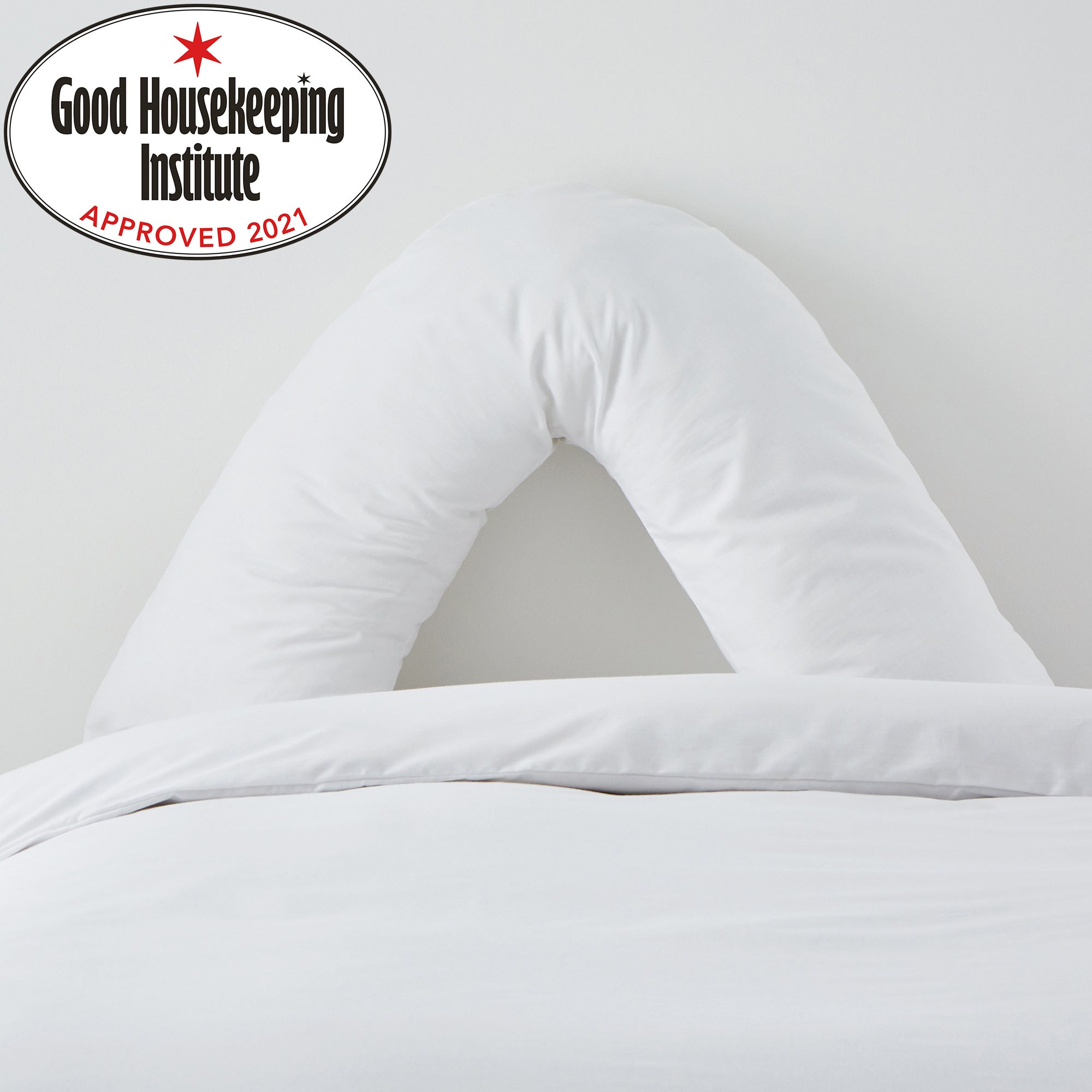 Non Iron Plain Dye White V-Shaped Pillowcase