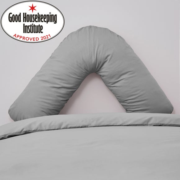 teddy v shaped pillow grey