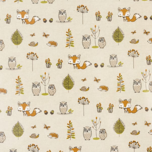 By the Metre Woodland Fox PVC Multi Coloured