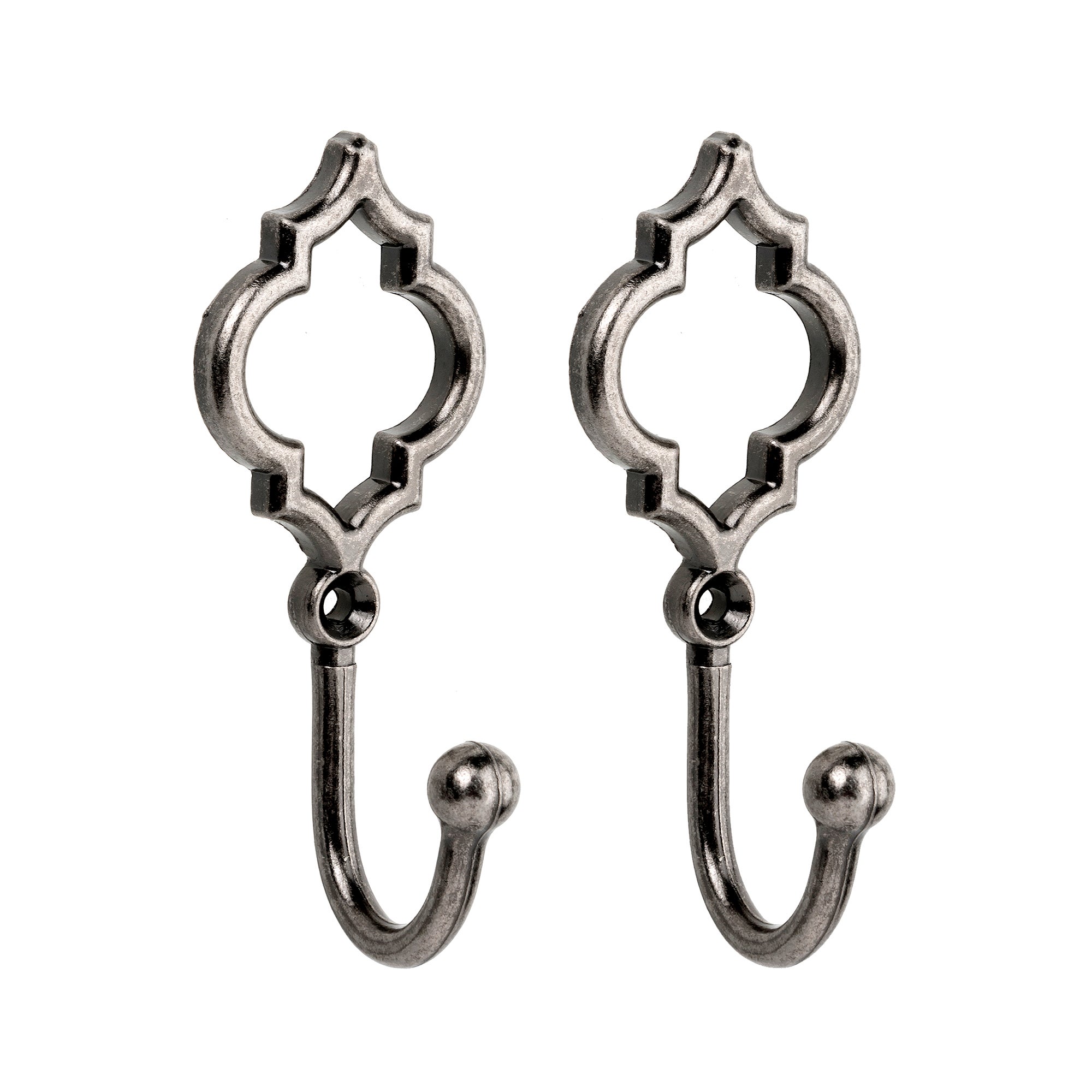 Image of Geo Pack of 2 Hooks Grey and Silver