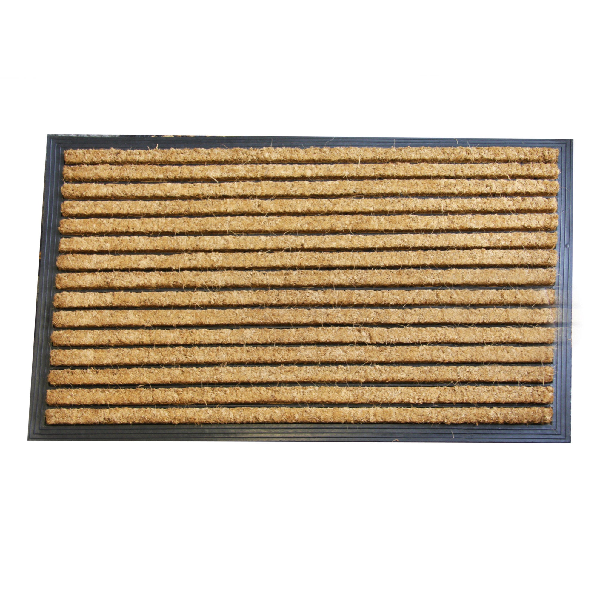 Jumbo Stripe Rubber And Coir Doormat Brown
