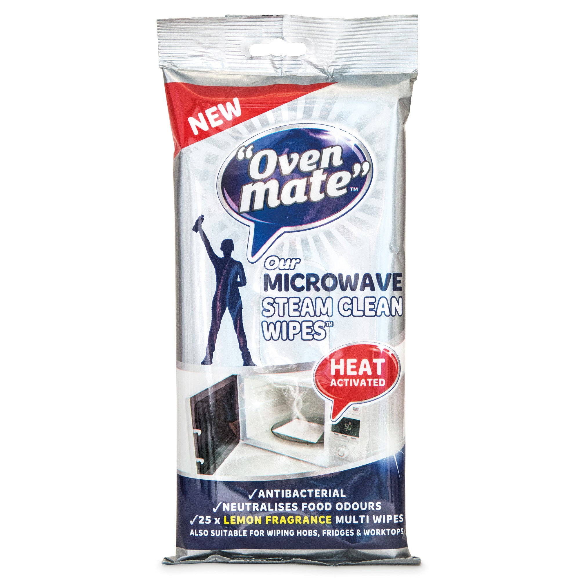 Oven Mate Microwave Steam Clean Wipes White