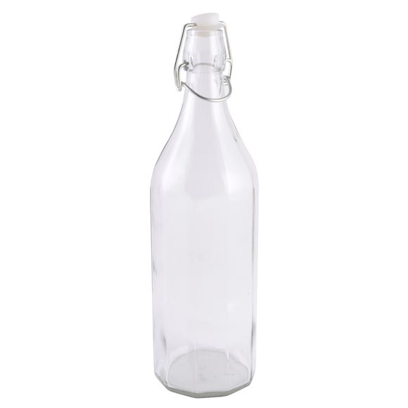 clear glass bottles with lids