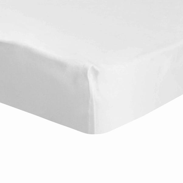 Dorma 500 Thread Count 100% Cotton Sateen Plain Fitted Sheet White undefined