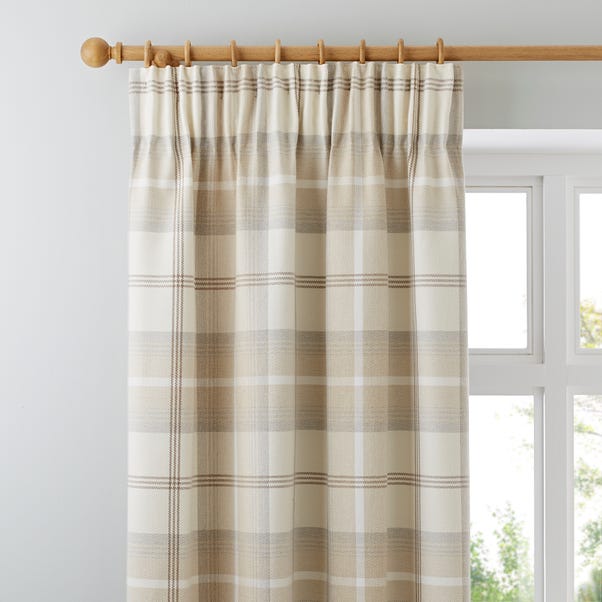 Highland Check Pencil Pleat Curtains image 1 of 5