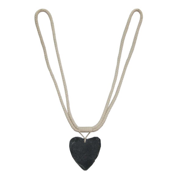 Natural Slate Heart Curtain Tieback