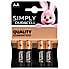 Duracell Pack Of 4 Simply AA Batteries Black