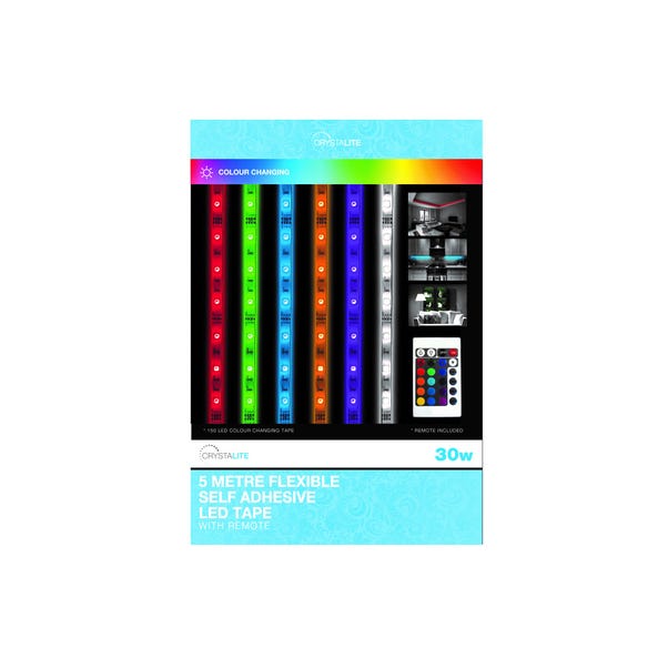 Status 30 Watt LED Colour Changing Strip Light Clear
