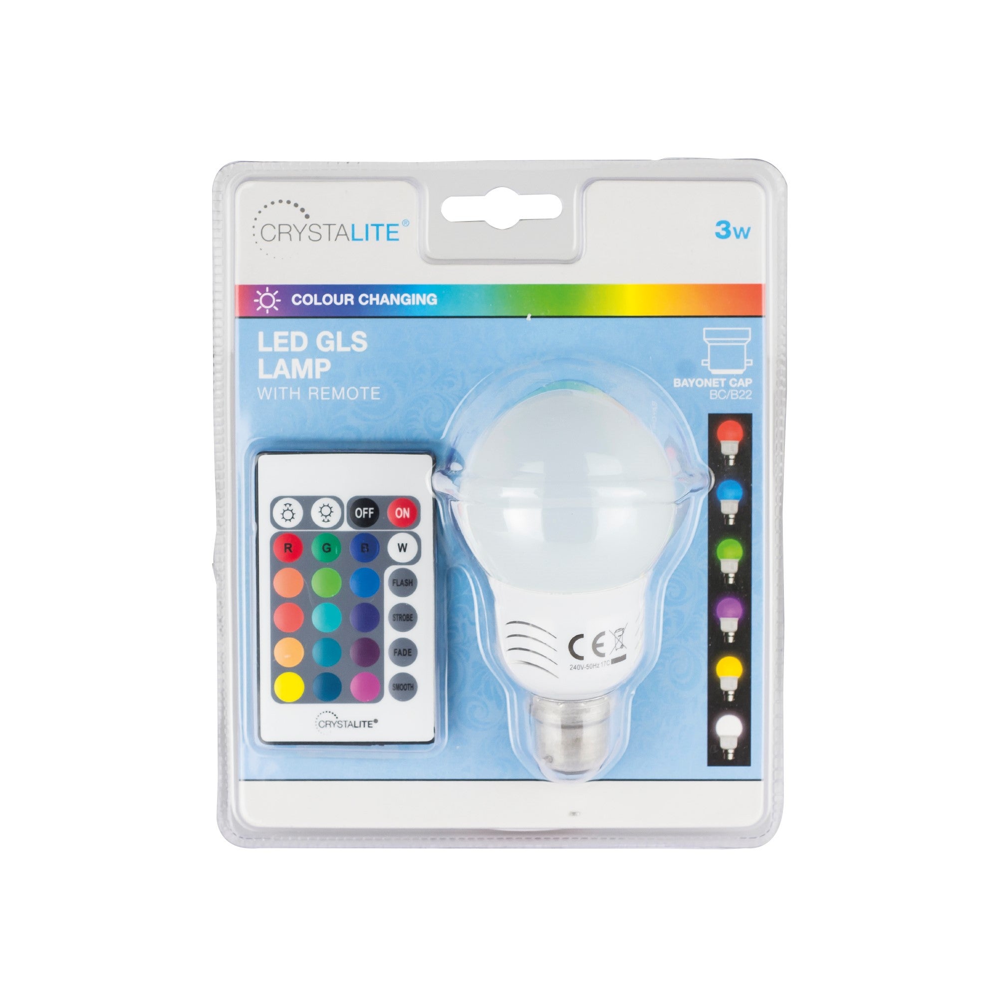 Status 3W BC LED Colour Changing GLS Bulb
