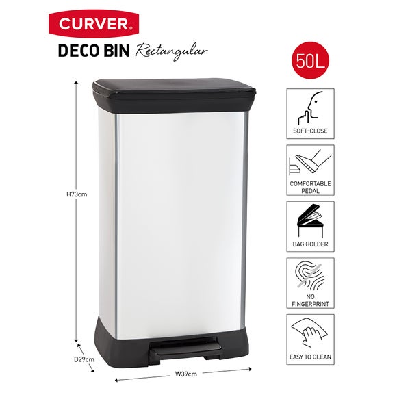 Decobin, pedaalemmer, 20 liter, zilver/zwart, VB 120005 - - Alles voor kantoor, alle verpakkingen