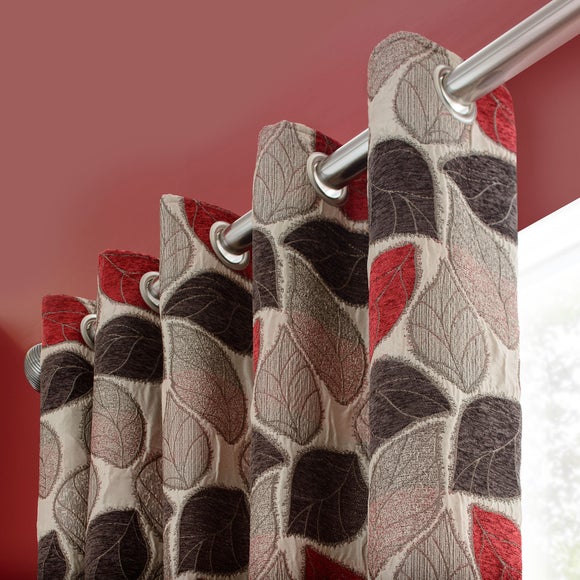 Sherwood Red Eyelet Curtains | Dunelm