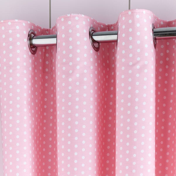 Pink Polka Dot Blackout Eyelet Curtains Dunelm Pink Polka Dot Blackout Eyelet Curtains, Pink Print Curtains