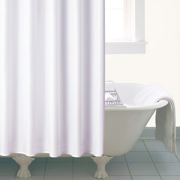 White Ceramic Shower Curtain image 1 of 2