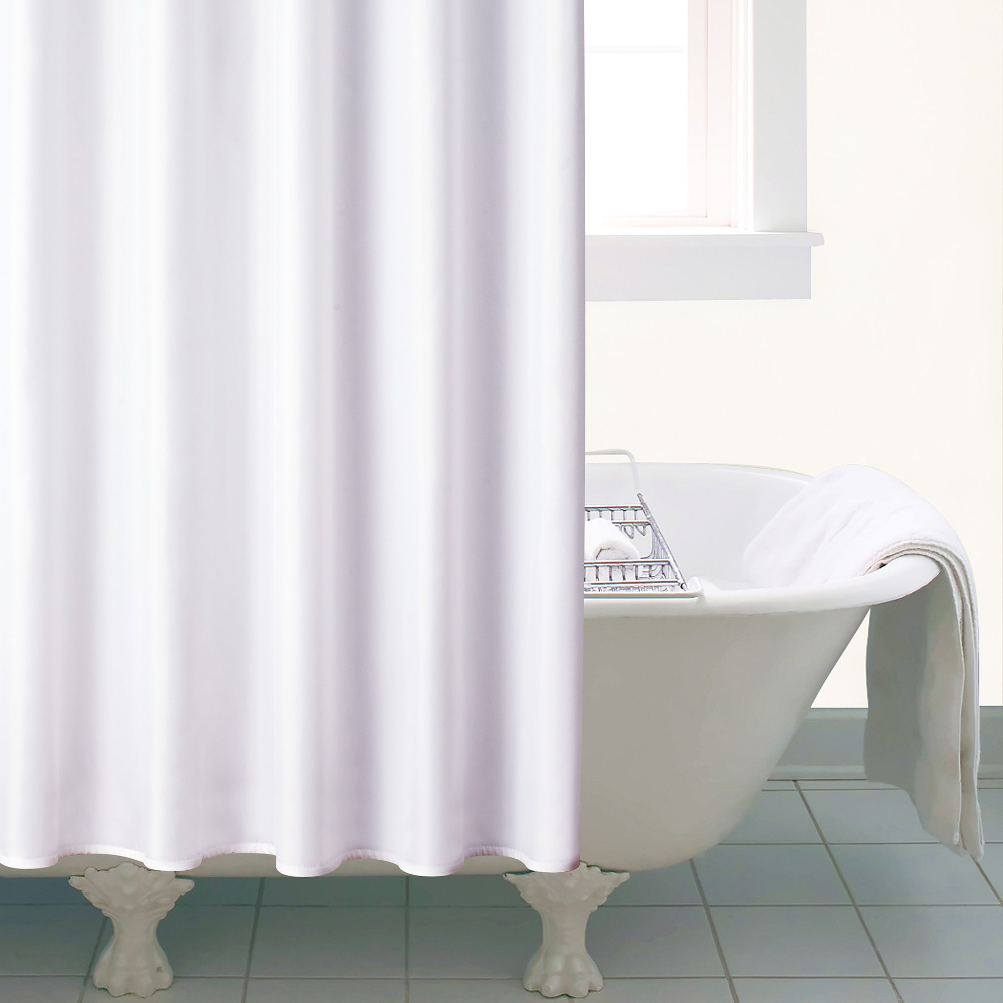 White Ceramic Shower Curtain